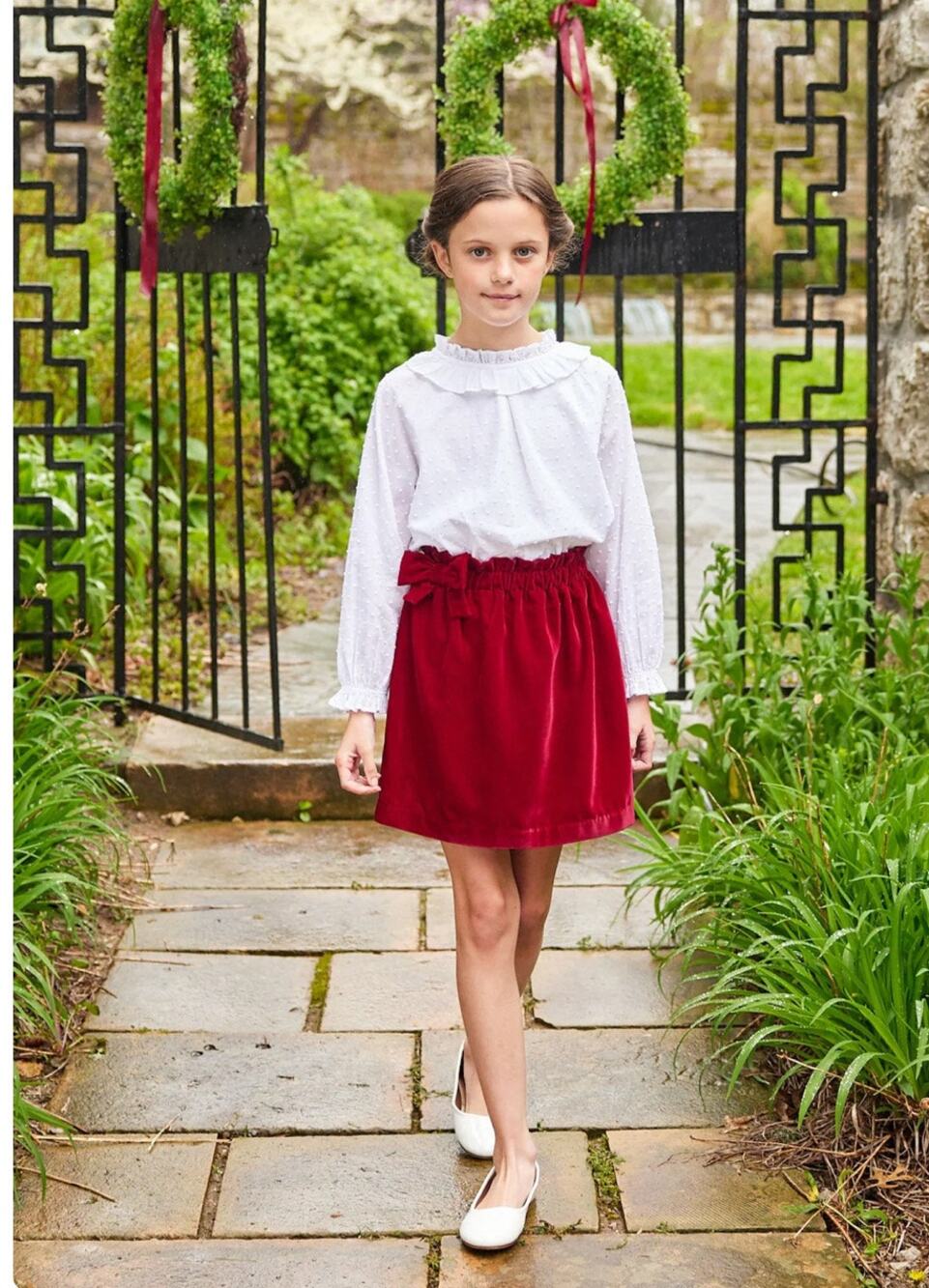 Little English Paperbag Bow Skirt - Winterberry size 12